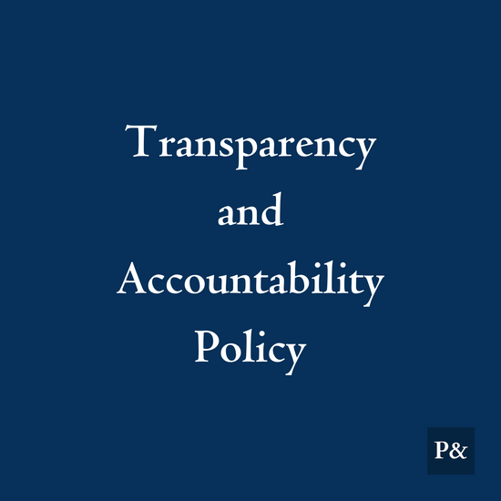 Transparency and Accountability Policy For Investment