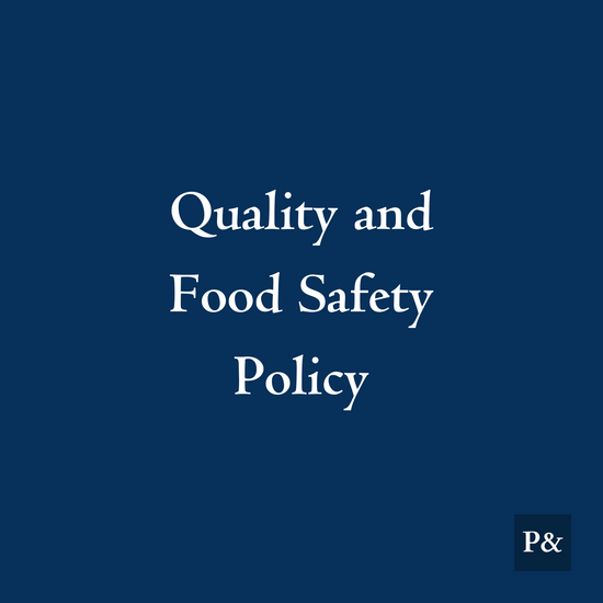 Quality and Food Safety Policy For Retail & FMCG